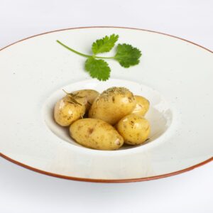 Patatas baby asadas con aroma de monte y AOVE Esencia Familiar