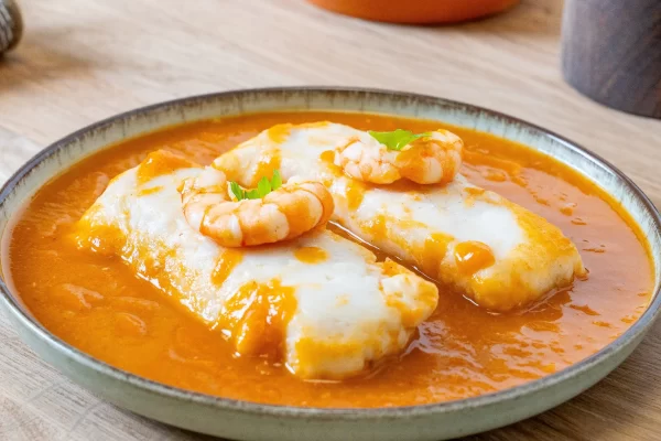 Suprema de merluza con salsa de gambas - Imagen 4