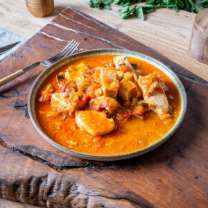 Pez espada con pisto